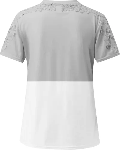Vista 4 de Blusas de encaje para mujer, lindas blusas de verano con manga casquillo para mujer, blusas y tops elegantes vintage