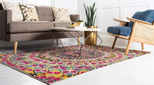 Vista 3 de Alfombra de Área de la Colección Vita de Unique Loom - O' Keefe (2' 2" x 3' 1" Rectángulo, Multicolor/Azul)