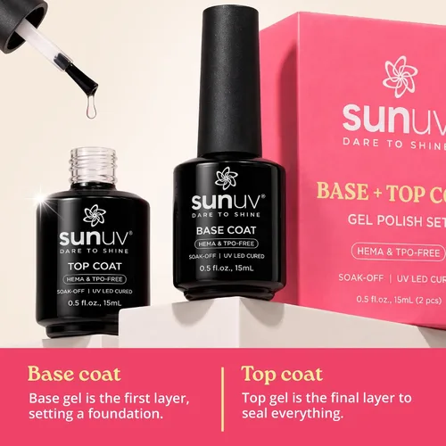 Vista 8 de SUNUV Juego de 2 capas base y superior de gel sin Hema y TPO de 0.5 fl oz
