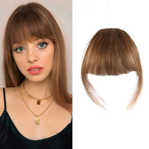 Vista 13 de Shinon – Flequillo con clip de cabello humano; extensión de cabello, fleco