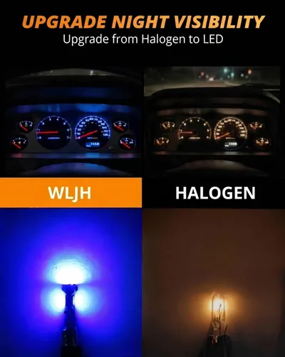 Vista 4 de WLJH - Paquete de 6 bombillas LED para salpicadero, súper brillantes, azules, de gran aspecto, para panel de instrumentos, grupo de luces
