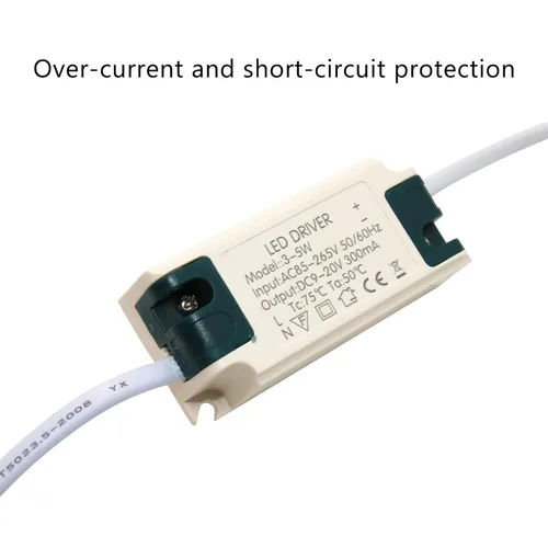Vista 4 de Conductor LED de 3-5W, corriente constante 300mA AC 85-265V Salida 9-20V DC Conector hembra Rectificador Transformador Fuente de alimentación externa