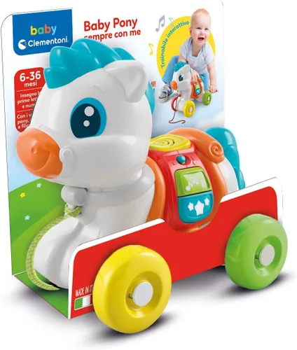 Vista 2 de Clementoni - Baby Pony Sempre con Me Remolque Interactivo, Animal to Tirar, Juego para Motorabilidad, Primeros Pasos, Aprendiendo a Caminar, Niños 6