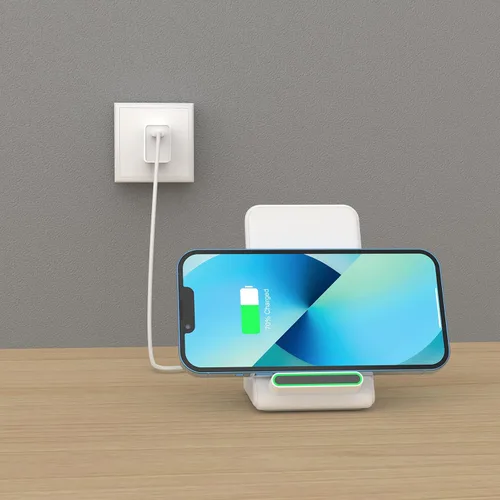 Vista 3 de Paquete de 2 cargadores inalámbricos rápidos para Samsung, soporte de carga inalámbrico de 15 W para iPhone de Apple, para Samsung Galaxy