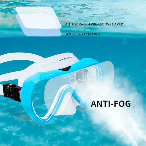 Vista 3 de OMGear - Gafas de natación con cubierta para la nariz, máscara de buceo y esnórquel, máscara para niños y adultos, máscara de esnórquel para buceo