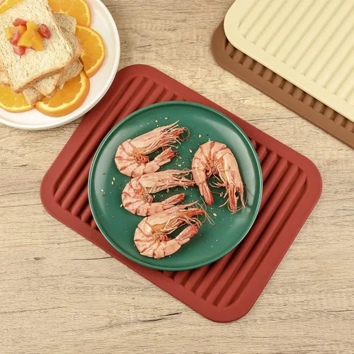 Vista 4 de Salvamanteles para platos, salvamanteles de silicona versátiles para cocina, tapete de platos y soporte para ollas para encimera, tapete resistente