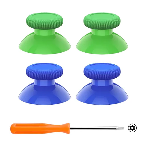 Vista 9 de eXtremeRate Replacement Controller Joystick for Xbox One - 4 PCS Green & Blue Thumbsticks Analog Thumb Sticks for Xbox Series XS, Xbox One SX, Elite