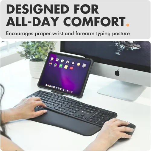 Vista 3 de Teclado y mouse inalámbricos retroiluminados X9 (Bluetooth + 2.4G) Combo ergonómico de teclado y mouse inalámbrico con reposamuñecas, recargable