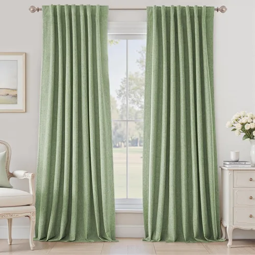 Vista 27 de UHITECH Short Blackout Curtains for Bedroom 24 Inch Long 2 Panels, Beige