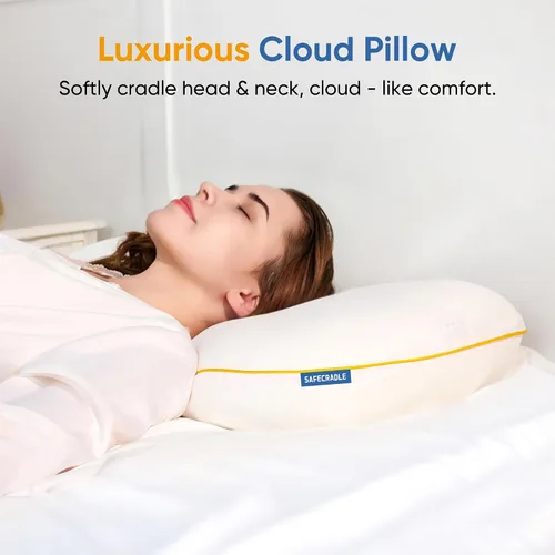Vista 3 de Almohada cervical cervical para dormir profundamente, almohada ergonómica de espuma viscoelástica refrescante para aliviar el dolor de cuello