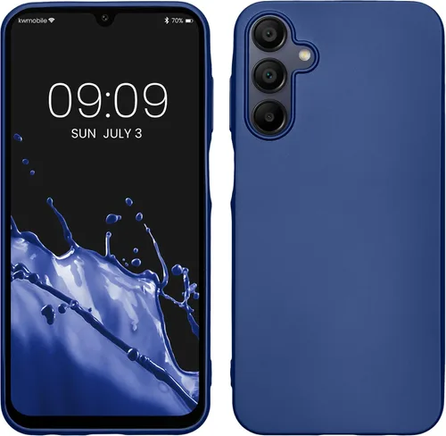Vista 176 de kwmobile Funda compatible con Samsung Galaxy A12 - Funda protectora de silicona TPU suave y delgada - Azul Báltico