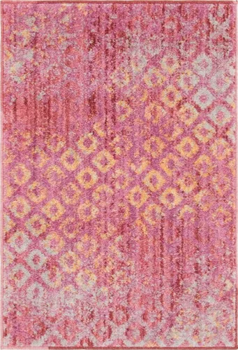 Vista 10 de Unique Loom Rainbow Collection - Alfombra geométrica abstracta moderna acuarela rosa (2 pies 2 pulgadas x 3 pies)
