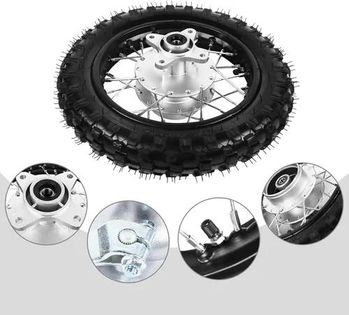 Vista 2 de Llanta Trasera de 2.50-10'' para Moto de Cross/Pit Bike, Llanta para Moto de Cross/Pit Bike de 110cc 90cc 70cc 50cc SUNL JOWAY Coo-lster PW50 TTR50
