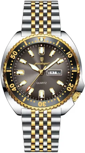 Vista 15 de Hombres de negocios reloj fecha semana impermeable luminoso hombre de lujo reloj de pulsera deportes acero inoxidable hombres moda cuarzo relojes