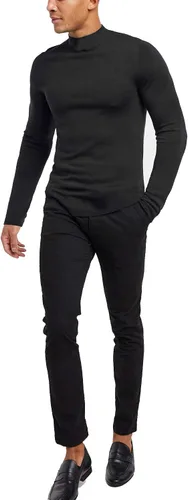 Vista 3 de KINGBEGA Camiseta básica ligera de manga larga para hombre de ajuste regular