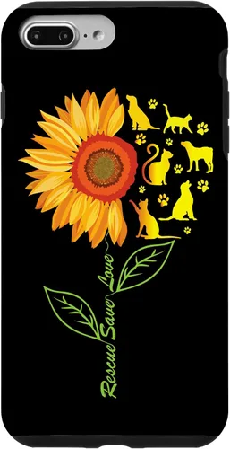 Vista 9 de iPhone 14 RESCUE SAVE LOVE - Funda de pata de girasol para gatos y perros