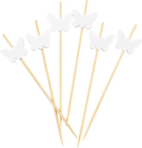 Vista 39 de Restaurantware Brochetas de bambú de 6 pulgadas, 1000 palillos de alimentos desechables, hamburguesas integradas, dibujos animados, sostenibles