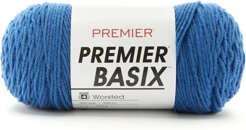 Vista 48 de Premier Yarns Basix, hilo de estambre sólido, hecho de acrílico, hilo ideal para ganchillo y tejido, color blanco, 359 yardas