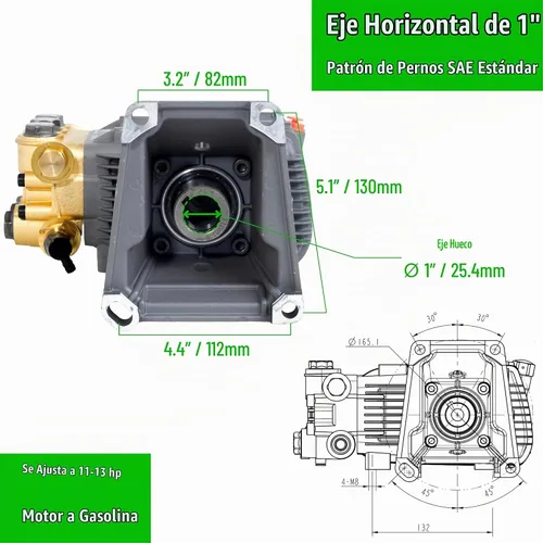 Vista 3 de Canpump CF 4040 G: 4000 psi @ 4 US gpm, bomba de lavado a presión de eje