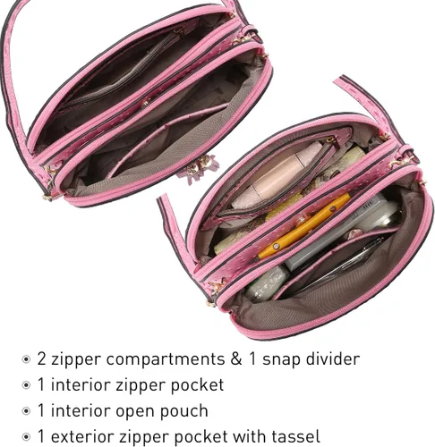 Vista 5 de Dasein - Bolso de hombro para mujer con cremallera y múltiples bolsillos
