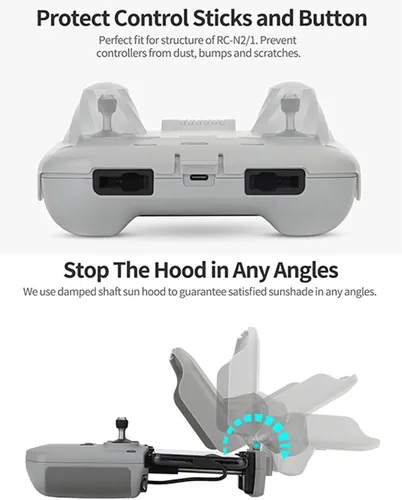 Vista 3 de RC N2/1 Controlador Protector Cubierta Parasol Parasol Compatible para DJI RC-N2/1 Control remoto para DJI Mini 4 Pro/AIR 3 Drone Accesorios