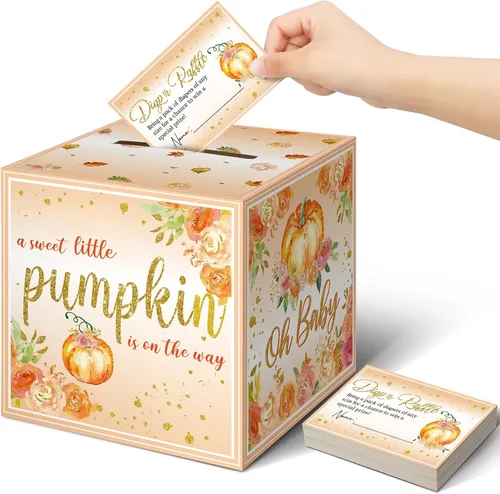 Vista 53 de Teling 51 boletos para rifas de pañales con caja de tarjetas, decoración de baby shower, caja de revelación de género para fiesta de rifas