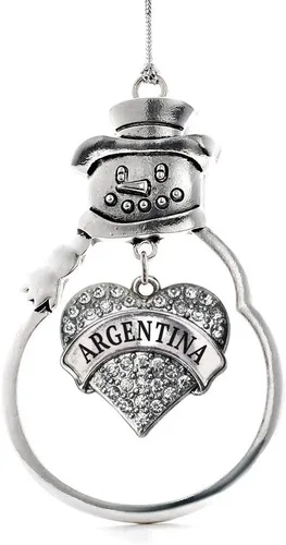 Vista 160 de Colgante de plata con diseño de Detroit con forma de corazón y muñeco de nieve con circonitas cúbicas