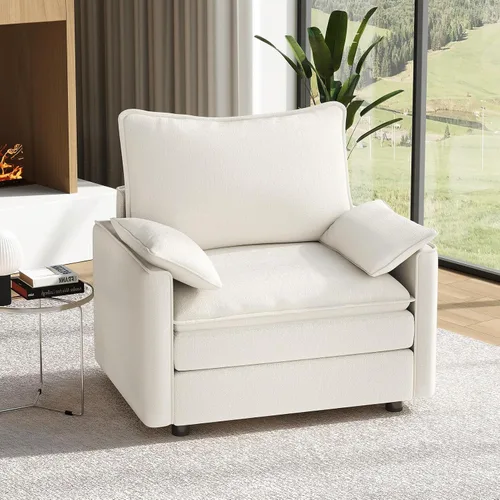 Vista 89 de Vesgantti Sofá modular de 108 pulgadas, cómodo sofá de nube con asiento profundo otomano movible, sofá modular en forma de L, sofás seccionales