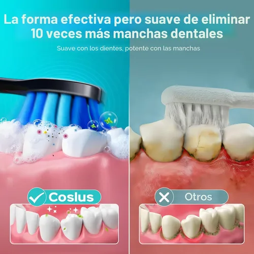 Vista 3 de COSLUS Cepillo de dientes eléctrico C30 para adultos: 3 intensidades y 5 modos personalizados para una sensación efectiva pero suave ultra limpia, 2