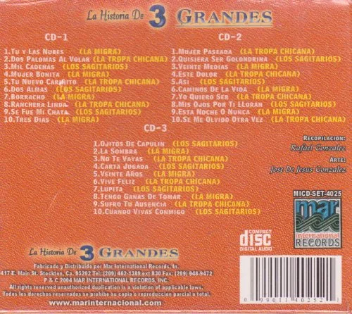 Vista 2 de La Historia De 3 Grandes "Varios Interpretes" 100 Anos De Musica