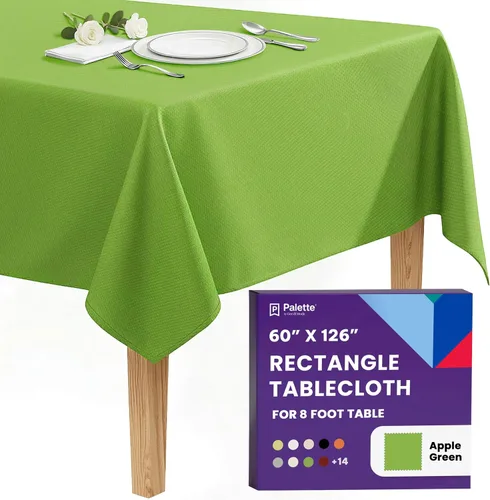 Vista 129 de Gee Di Moda - Mantel rectangular de 60 x 84 pulgadas – Mantel rectangular de poliéster lavable para mesa de 5 pies