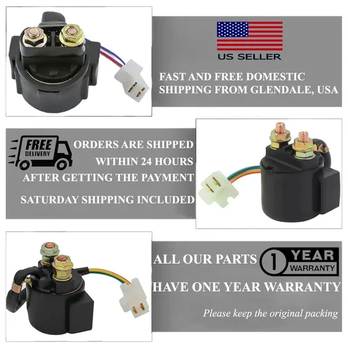 Vista 4 de Reemplazo del relé de solenoide de arranque para Honda ATV TRX 300 TRX300 1988 1989 1990 1991 1992 1993 1994 1995 1996 1997 1998 1999 2000 OEM