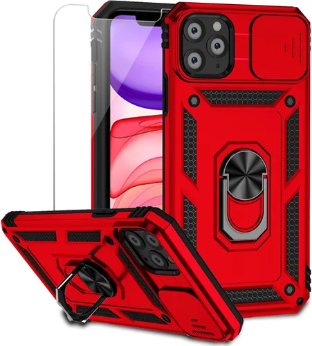 Vista 12 de Funda para iPhone 11 Pro Max con cubierta para lente de cámara, protector de pantalla HD, protección contra caídas de grado militar, soporte