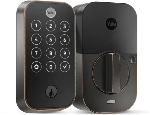 Vista 22 de Yale Assure Lock 2 Touch - Cerradura de puerta de entrada inteligente con llave de níquel satinado con teclado de pantalla táctil conectado