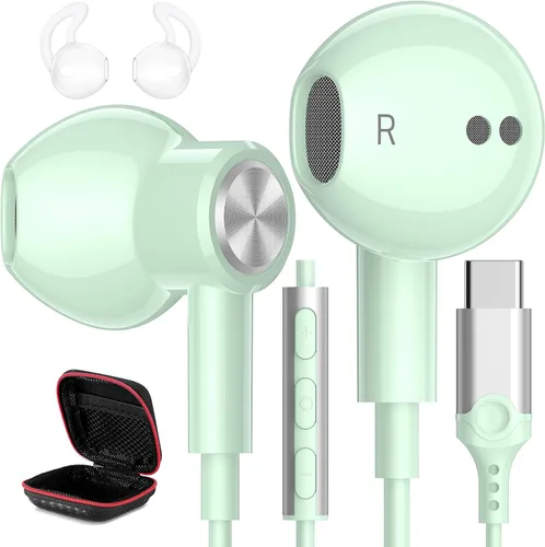 Vista 15 de iMangoo Auriculares USB C Tipo C para Samsung Galaxy S25 Ultra S24 Plus S23 S22 S21 S20 Auriculares Magnéticos con Cable HiFi DAC Micrófono