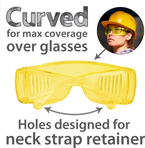 Vista 3 de SAFE HANDLER BISON LIFE Diamont Vented Over Glasses Safety Glasses Meets ANSI Z87.1, Impact Resistant Polycarbonate Lens
