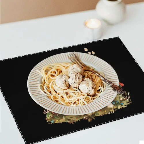 Vista 6 de _Cute Hedgehog Mushroom Placemats Set of 6 Resistant Table Mats Washable Place Mats for Dinner Party Table Decoration