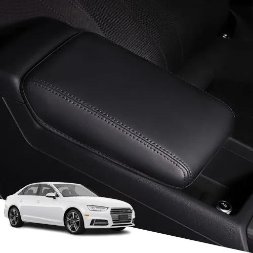 Vista 17 de Great-luck Funda de cuero para consola central, almohadilla para reposabrazos, accesorios de cubierta de caja (costuras rojas) para BMW X1 2023 2024