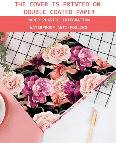 Vista 3 de iampanda Cuaderno de diario en espiral, encuadernación fuerte de doble alambre con papel de primera calidad para niñas y mujeres, 60 hojas A5 a