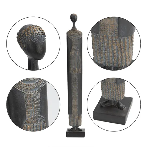 Vista 2 de Guichifun Figura coleccionable de estatua africana, figura tradicional tribal para decoración del hogar, estatua de arte africano abstracto