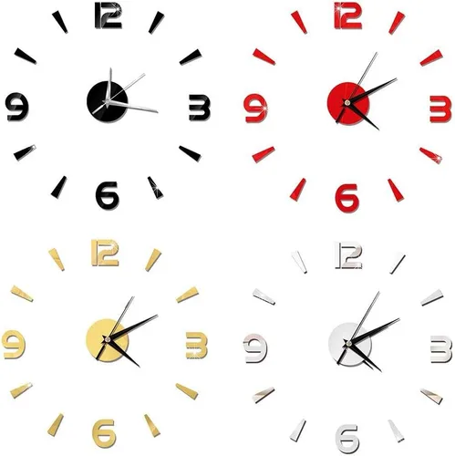 Vista 9 de HERCHR Reloj 3D, reloj de pared de bricolaje, reloj de pared grande y moderno, sin marco, calcomanías de pared, decoración de reloj, kit de reloj