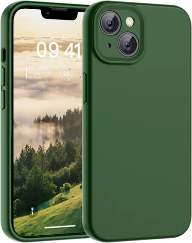 Vista 25 de SUPFINE - Funda diseñada para iPhone 12, silicona líquida premium con [forro de microfibra suave antiarañazos][protección de cámara mejorada], funda