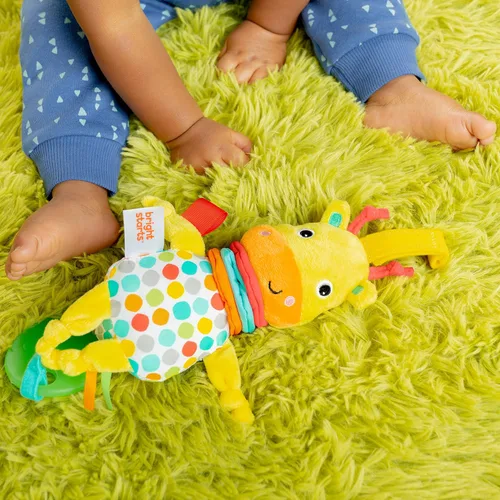 Vista 5 de Bright Starts Pull, Play & Boogie - Juguete de actividad musical para cochecito - Jirafa - Unisex, Recién Nacido +