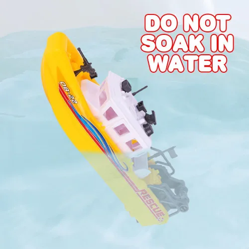 Vista 5 de ArtCreativity Buque de rescate acuático, barco de juguete a batería para niños, flota en el agua, bañera flotante y juguete de piscina para niños