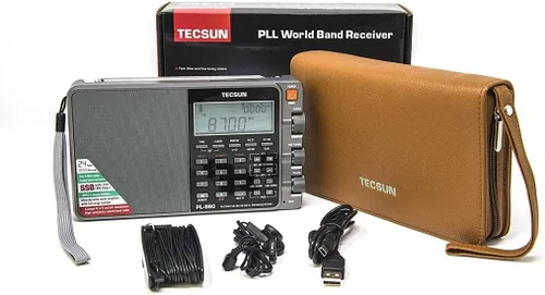 Vista 5 de Tecsun PL880 radio portátil digital, receptor de doble conversión con sintetizado por PLL, frecuencia AM/FM, de onda corta y onda larga