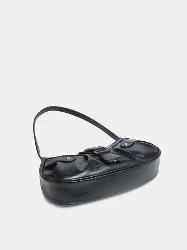 Vista 5 de Verdusa Bolso de mano plisado para mujer, bolso de mano de piel sintética Negro