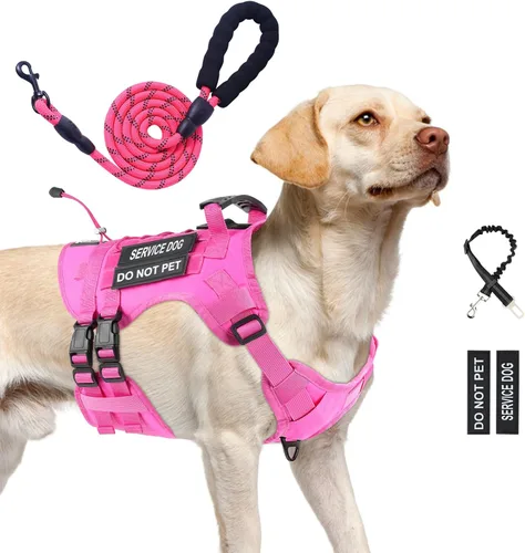 Vista 11 de Arnés táctico sin tirones para perro, tamaño pequeño, chaleco para perro de Negro