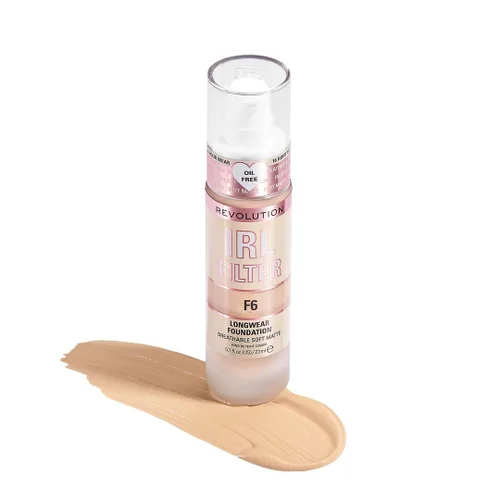 Vista 17 de Revolution, Base de maquillaje de larga duración IRL Filter, fórmula suave y transpirable, cobertura media a completa, acabado mate, F3, 0.7 fl oz