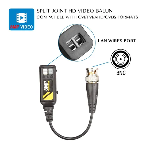 Vista 2 de 20 pares de conectores pasivos de video balun BNC para AHD/TVI/CVBS hasta 8MP