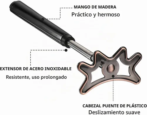 Vista 5 de Sumind - Palo de puente retráctil para taco de piscina, cabeza extraíble Negro